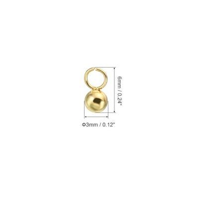 PATIKIL 50pcs Steel Bead Charm, Stainless Steel Ball Bracelet Charm Pendants Metal Round Beads Small Bulk for Jewelry Making - color: Gold Tone, size: 3mm