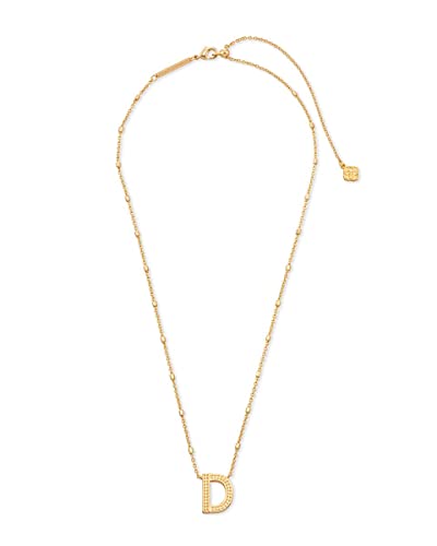 Kendra Scott Letters A-Z Pendant Necklace for Women, Fashion Jewelry, 14k Gold-Plated Brass - color: Letter D