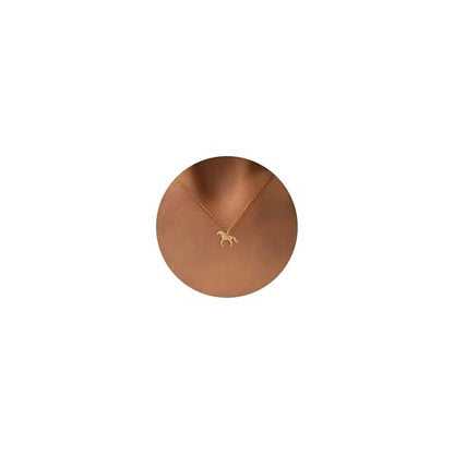 LLWOM Gold Necklace for Women-14k Gold Plated Infinity Necklace Star Of David Necklace Evil Eye Cross Pendants Heart Dainty Gold Necklace For Women - color: Gold-Horse