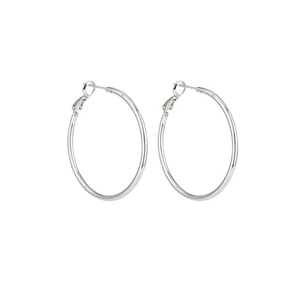 Lightweight Surgical Stainless Steel Hoop Earring for Women, Silver Hoop Earrings for women,925 Sterling Silver Post Hypoallergenic, Daily Wear Versatile Hoops 25/30/40/50mm - size: 30/40/50mm