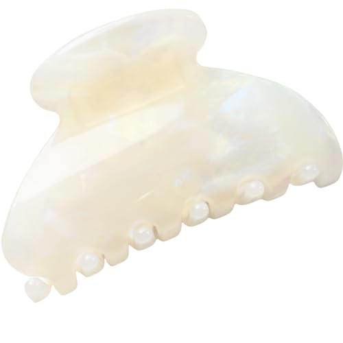 Handmade Celluloid Acetate French Design Barrettes Tortoise Shell Claws Hair Claw Luxury Fashion Accessories Hair Clip for Women (jade white) - color: jade white