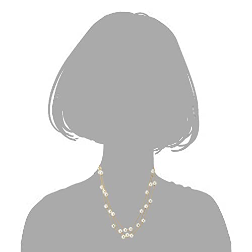Women's Cream Pearl Triple Strand Necklace, Multi Layered Gold Toned Chain Jewelry, Elegant Luminous Beaded Choker, Classic Glamour Accessory, Gift for Her