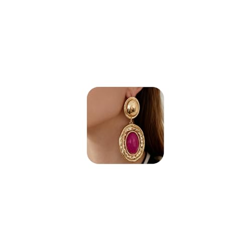 Western Cowgirl Earrings for Women Vintage Cowboy Hat Boot Dangle Earrings Exaggerated Personality Cowboy Earring Country Vacation Party Jewelry for Women - color: pink D