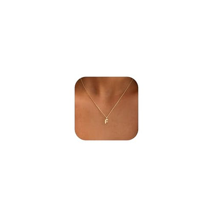 Initial Necklaces For Women, Dainty Gold Bubble Initial Necklace 14K Gold Plated Letter For Women Trendy Cute Name Custom Necklace Non Tarnish Personalized Necklaces Waterproof Jewelry Preppy Stuff - color: gold-F