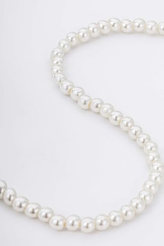 BABEYOND Round Imitation Pearl Necklace Wedding Pearl Necklace for Brides - color: White, size: 6mm