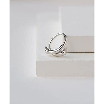 Adjustable 925 Sterling Silver Rings Double Line Thumb Ring Statement Minimalist Jewelry High Polish Open Ring for Women