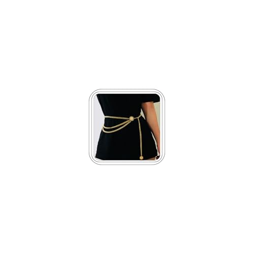 Pirate Waist Chain for Women Multilayer Metal Waist Chain Belt Adjustable Long Belt Body Belly Chain Boho Layered Coin Waist Chain Pirate Costume Women Men Jewellery - style: Style-A