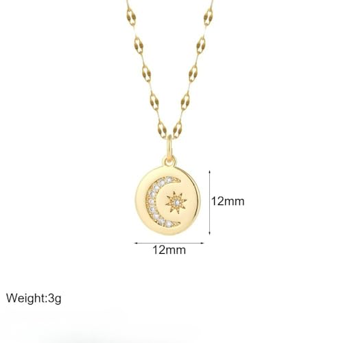 925 Sterling Silver Sun and Moon Necklace Pendant Star Necklace Set Sun moon pendant necklace twitches necklace sun and moon Necklaces and Cloud Sun and Moon Jewelry for Women, - color: NK008G2AC210001G4