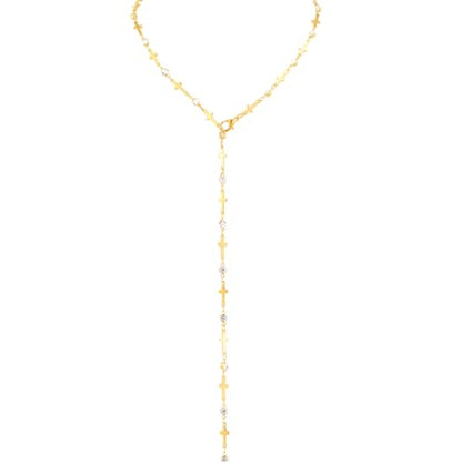 KURTCB Rhinestone Necklace for Women Boho Long Y Lariat Gold Necklace Stack Colorful Summer Beach Jewelry - color: Gold C