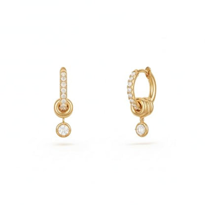 Gold Plated Small Huggie Hoop Cubic Zirconia Earrings for Women, Sparkling Pave Setting Huggie Earrings, Perfect for Special Occasions