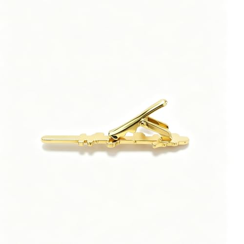 Anime Sword Enamel Tie Clips for Men, Gold-Tone, Anime Theme, Set of 9 Designs - color: Muichirou