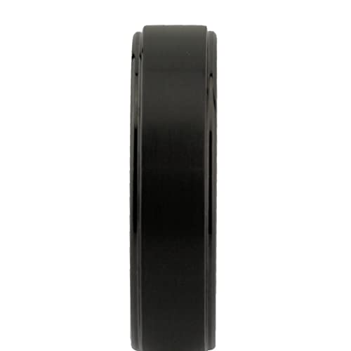 Tungsten Carbide Wedding Bands That Feature Different Finishes and Edge Colors - color: Black/Brushed-6mm