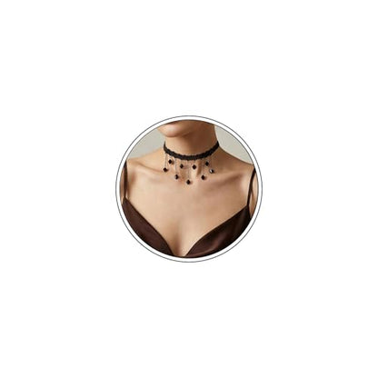 Black Necklaces for Women,Adjustable Layered Collar,Goth Jewelry - color: Pendant
