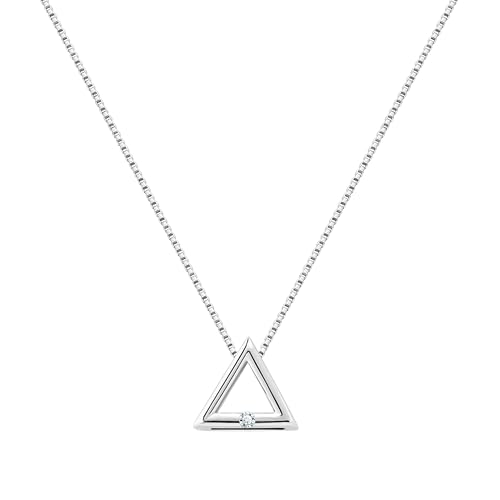 S925 Silver Women's Bar Necklace/Double Circle Layered Y Necklace Chain Adjustable Long/Tiny Pendant Chain Choker for Lady Gift - style: Triangle