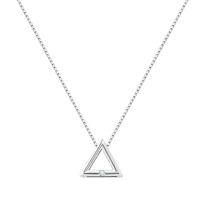 S925 Silver Women's Bar Necklace/Double Circle Layered Y Necklace Chain Adjustable Long/Tiny Pendant Chain Choker for Lady Gift - style: Triangle