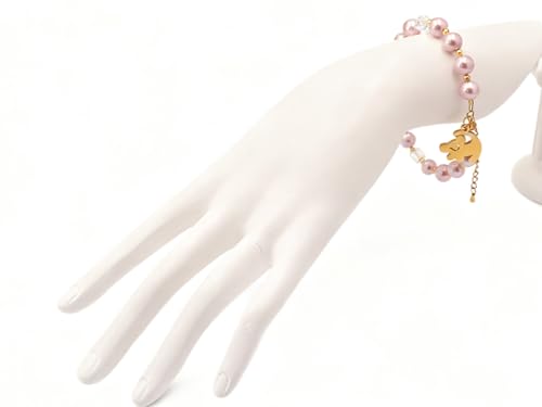 Lion Necklace Dainty Lion Lover Bracelet Earrings Animal Kingdom Gift Valentine's Jewelry - style: Purple-Pearl
