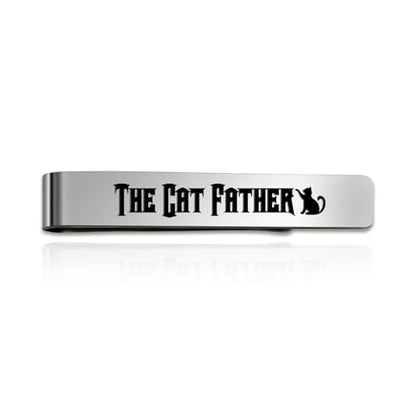Cat Dad Gifts for Cat Lovers Daddy Men Stainless Steel Tie Clips Bar Pin Cats Gifts Christmas Biryhday Presents Cool Cat Lover Gift Stocking Stuffers Valentines Day Fathers Day Gift for Friends