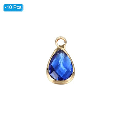 PATIKIL Birthstone Charm Beads Drop Pendant, Handmade Birthstone for Personalized Earrings Bracelet Necklace - color: Dark Blue, size: 0.51" x 0.28"