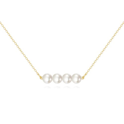 KECHO 14K Real Gold Beads Pendant Necklace Solid Yellow Gold Jewelry Anniversary Birthday Gifts for Women - color: White Pearl 4