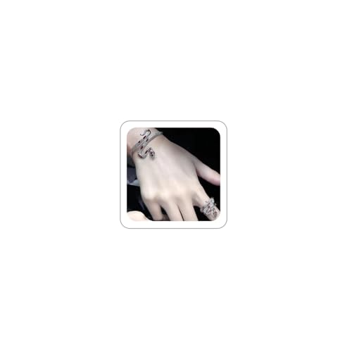 Gold/Silver Snakes Jewelry for Women Goth Snake Bracelet Ring Set Open Adjustable Snake Ring Halloween Prom Jewelry Costume Accessories Emo Accessories - color: Silver2