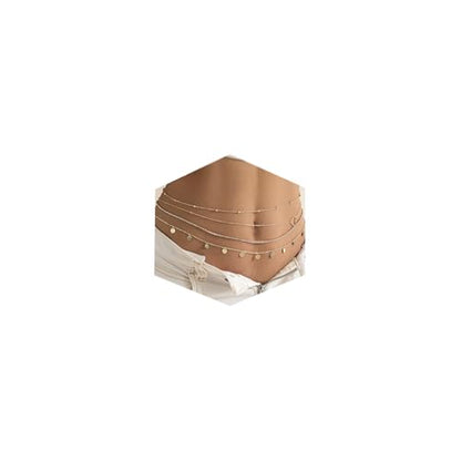 Gold Chain Belt - Fashion Waist Chain Belt with Moon, Butterfly Rhinestone & Layered Design - color: F1 -mix 4pcs gold
