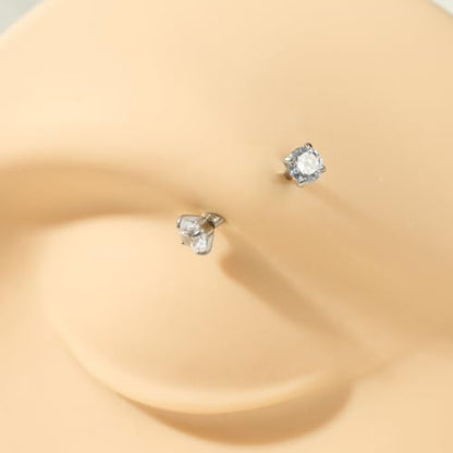 FECTAS 10PCS Eyebrow Rook Piercing Jewelry 16G Earrings Vertical Labret Lip Jewelry Curved Barbell Eyebrow Rings Tiny Small Belly Rings Ear Rook Helix Conch Daith Piercing Jewelry - color: silver