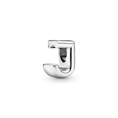 Pandora Alphabet Charm - Compatible Moments - Gift for Her - Made with Sterling Silver - with Gift Box - style: Letter J