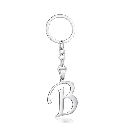 Stainless Steel Initial Letter Connector Charms Alphabet Pendant Diy Craft for Jewelry Making Necklaces Bracelets Keychain - color: Stainless Steel B