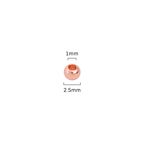 Rose Gold Plated Round Spacer Beads 2.5mm 500pcs for Jewelry Making Findings Non Tarnish - color: Rose Gold, size: 2.5mm