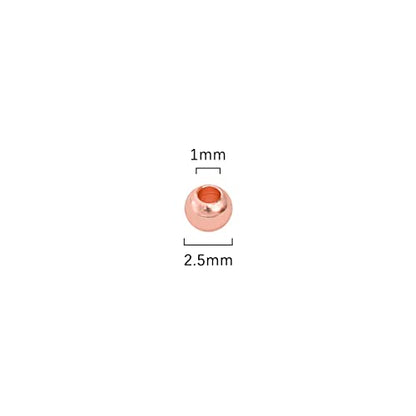Rose Gold Plated Round Spacer Beads 2.5mm 500pcs for Jewelry Making Findings Non Tarnish - color: Rose Gold, size: 2.5mm