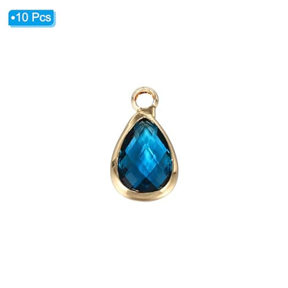PATIKIL Birthstone Charm Beads Drop Pendant, Handmade Birthstone for Personalized Earrings Bracelet Necklace - color: Blue, size: 0.51" x 0.28"