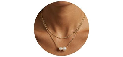 14k Gold Plated Layered Cubic Zirconia Pendant Necklace for Women | Gold Plated Clover Necklaces Stackable Dainty Cubic Zirconia Pendant Necklace，Mother's Day, Thanksgiving Jewelry Trendy gifts - color: Golden, style: Style3