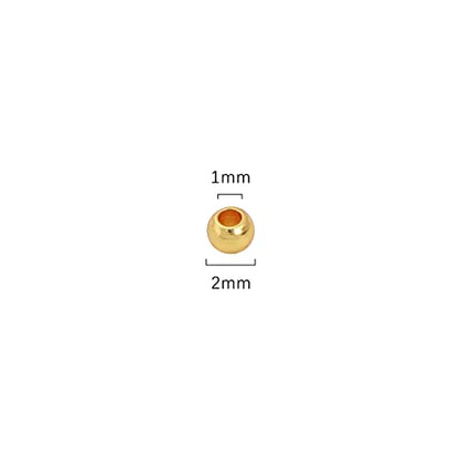 14K Gold Plated Round Spacer Beads 2mm 600pcs for Jewelry Making Findings Non Tarnish - color: 14K Gold, size: 2mm