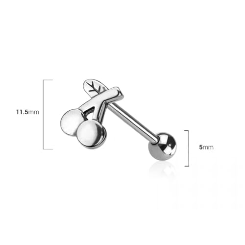 Pierced Owl 14GA 316L Stainless Steel Cherry Tongue Barbell