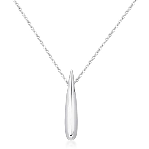 EVEYE S925 Sterling Silver Necklace For Women, Teardrop Pendant Necklaces, Pear Pendant Necklace Jewelry Minimalist style Gift - color: Silver