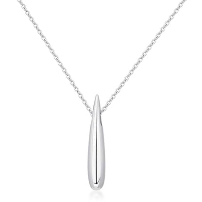 EVEYE S925 Sterling Silver Necklace For Women, Teardrop Pendant Necklaces, Pear Pendant Necklace Jewelry Minimalist style Gift - color: Silver