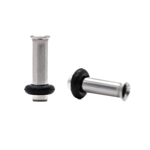 Forbidden Body Jewelry 12G-1 Inch Surgical Steel Single Flared Tunnel Plugs Plus O-Ring, Choose Pcs/Gauge - style: 2pcs: 3mm (8GA)