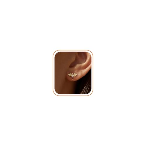 Flat Back Earrings for Women Cartilage Helix | Comfortable Dainty Cute Dragon Bee Bird Phoenix Dragonfly Cute Animal Leaf Spiral Rhombus Design Flatback Stud Earrings - color: gold dragon