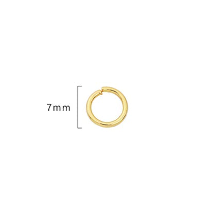 BEADIA 14K Gold Plated Jump Rings Non Tarnish 7mm 300pcs for Jewelry Making Findings - color: 14K Gold, size: 0.7x7mm