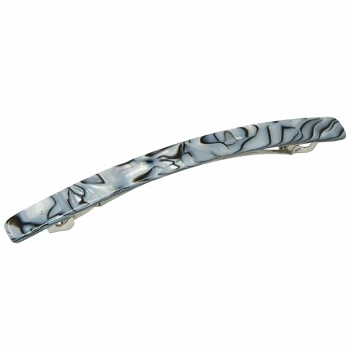 French Amie Long and Thin Gray Magma Large 4 Inch Hair Clip Barrette | Handmade Automatic For Girls Women Teens Adults Everyday Style - color: Grey Magma