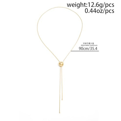 Gold Lariat Necklace Y Shaped Necklace Long Chain Necklace Adjustable Elegant Drop Design jewelry for women gifts for women Minimal Fashion Layering Accessory - color: Gold Lariat Necklace