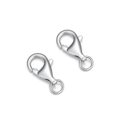 925 Sterling Silver Lobster Clasp for DIY Necklace Bracelet Jewelry Making, Double Spring Clasp with Closed Jump Rings, Necklace Extender Clasp Connector Bracelet Extension (Style 5) - style: Style 5