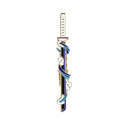 Anime Sword Enamel Tie Clips for Men, Gold-Tone, Anime Theme, Set of 9 Designs - color: Giyuu