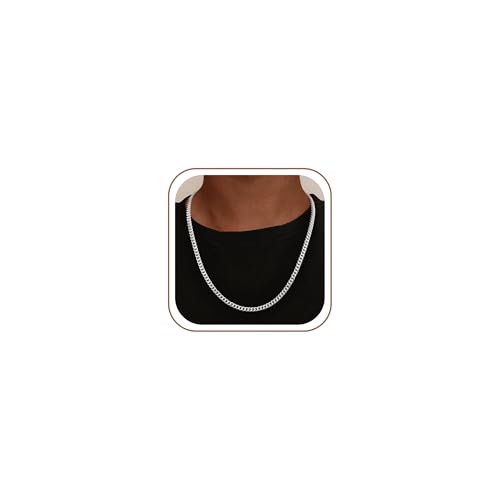 4mm/5mm Cuban Link Chains for Men - 925 Sterling Silver Diamond Cut Cuban Link Curb Chain Necklace Jewelry Gift for Men, 18 20 22 24 Inches - color: 5mm, size: 24 inches