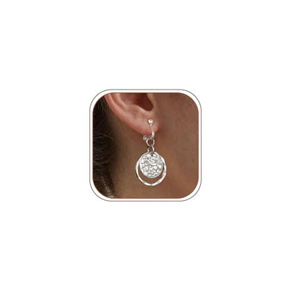 Awinesn Clip on Earrings for Women 14K Gold/Sterling Silver Plated Disc Earrings for Women Circle Drop Dangle Earrings Jewelry Hypoallergenic Hammered Non Pierced Earring Jewelry Gifts Wedding Party - style: Circle-S