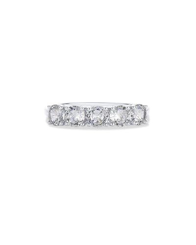PAVOI 14K Gold Plated Premium Cubic Zirconia Engagement Ring for Women | Promise Eternity Ring Jewelry - color: White Gold, size: 7