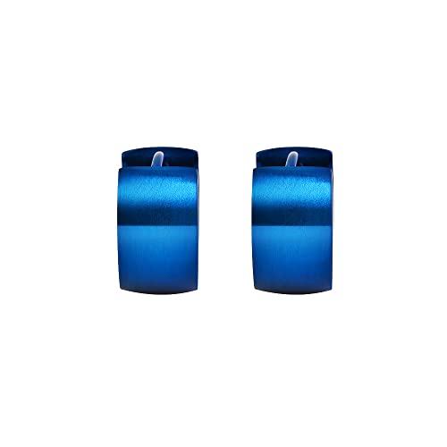 Small Hoop Huggie Earrings For Mens Womens - color: Blue