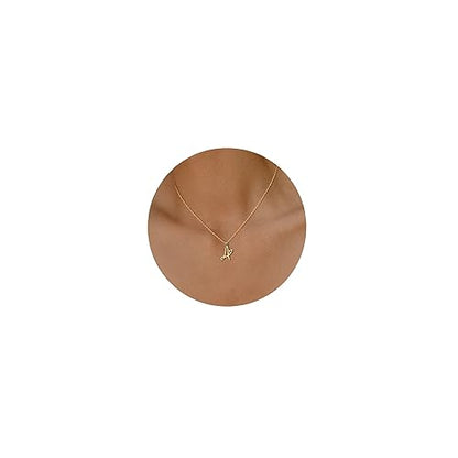Tewiky Initial Necklace for Women-14k Gold Plated Dainty Letter Necklaces | Trendy Cute Custom Personalized Monogram Necklaces - color: gold, style: A.