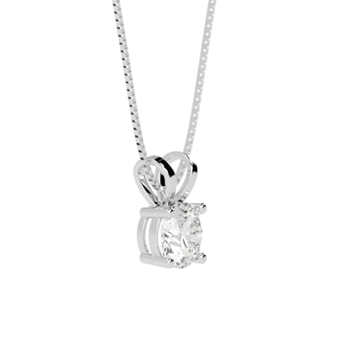 0.5 to 10 Carat 14K White Gold Lab Grown Diamond Solitaire Pendant Necklace, Round Cut Solitaire, 4-Prong Setting, Jewelry for Women (E-F, VS) - color: Platinum, size: 4.0 Carats
