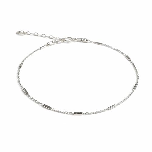 Sterling Silver Chain Bracelets for Women - Dainty 925 Silver Adjustable Bracelets, Minimalist Layering Jewelry, Stackable Chain Styles - style: E